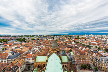 Panoramic view of Strasbourg from the cathedral of Notre Dame de Strasbourg