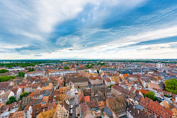 Fototapeta na wymiar Panoramic view of Strasbourg