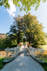 Romantic bridge in the gardens of Baden Baden, Germany