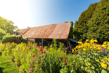 Flower garden in a German country house