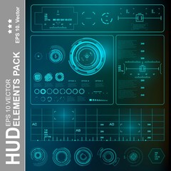 Futuristic virtual graphic touch user interface, HUD