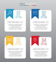 Modern Info-graphic Template for Business with 4 steps multi-Color design, labels design, Vector info-graphic element, Flat style vector illustration EPS 10.