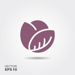 red cabbage flat icon vector, colorful logo illustration isolated on white