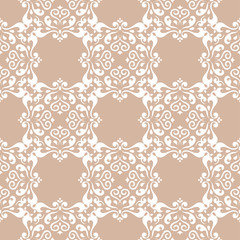 Brown seamless pattern with wallpaper ornaments