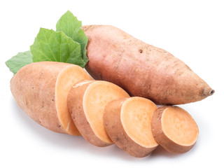 Sweet potato. Isolated on a white background.