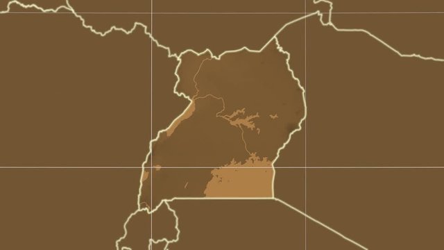 Uganda and neighborhood. Tint