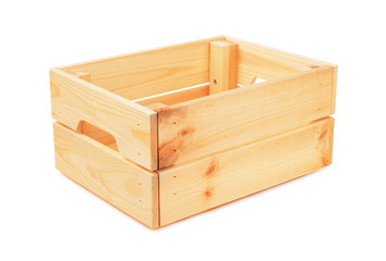 Empty wooden crate box
