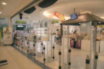 Blur entrance supermarket