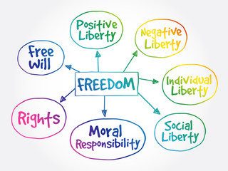 Freedom mind map business concept