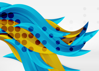 Vector colorful wave lines in white and grey 3d space