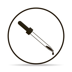 Vector image dropper. Vector  black pipette icon on white background.