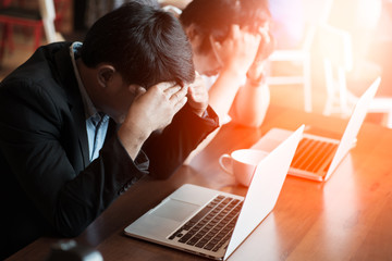 Businessmen who are stressed out of work