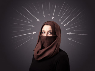 Muslim woman wearing niqab