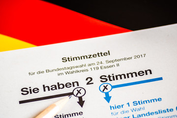 Stimmzettel Wahl Bundestag 2017