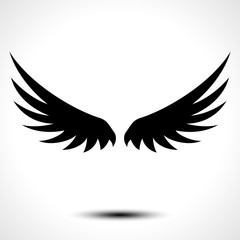 Wings icon isolated on white background. Vector illustration 