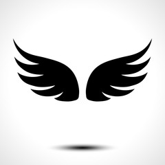 Wings icon isolated on white background. Vector illustration 