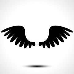 Wings icon isolated on white background. Vector illustration 