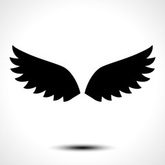 Wings icon isolated on white background. Vector illustration 