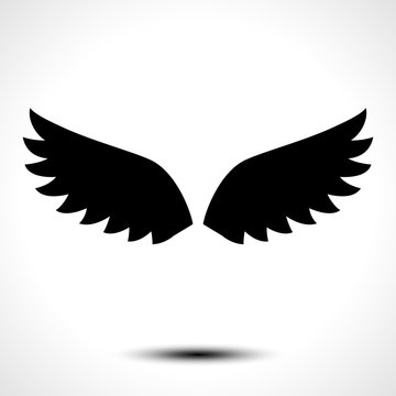 Wings icon isolated on white background. Vector illustration 