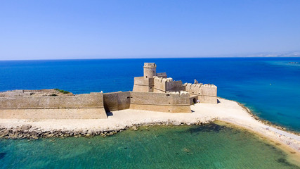 Aerial view of Fortezza Aragonese, Calabria, Italy