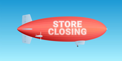 Naklejka na ściany i meble Store closing vector illustration