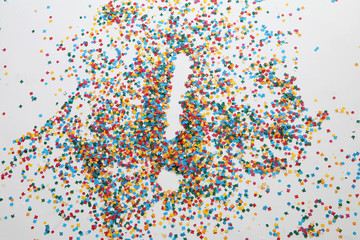 Ausrufezeichen aus Konfetti