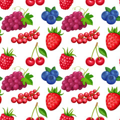 Seamless pattern with berries