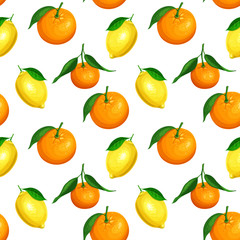 Seamless pattern with citrus