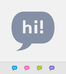 Greeting & Chat Bubble - Granite Icons. A professional, pixel-perfect icon designed on a 32x32 pixel grid and redesigned on a 16x16 pixel grid for very small sizes.
