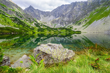 Fototapeta premium Beautiful summer lake in mountains. High tatras, Slovakia