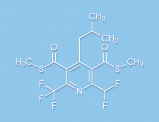 Fototapeta premium Dithiopyr preemergent herbicide molecule. Skeletal formula.