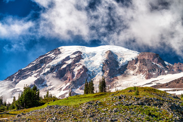Fototapeta premium Mount Rainier on a beautiful sunny day, WA