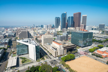 Fototapeta premium Los Angeles, California. Aerial view of Downtown buildings