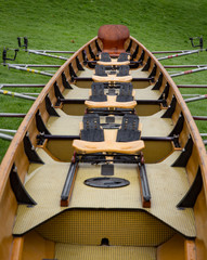 Detail of wooden rowing skiff