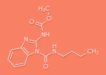 Fototapeta premium Benomyl fungicide molecule. Skeletal formula.