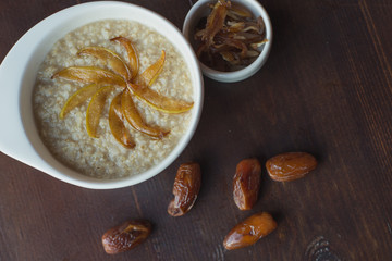 Dates on Wooden Table