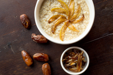 Dates on Wooden Table