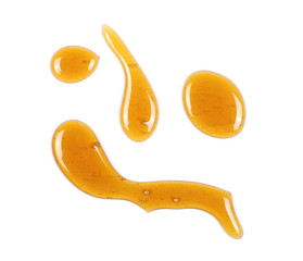 Honey isolated on white background, top view