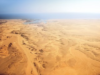 Fototapeta na wymiar Desert and ocean in Africa