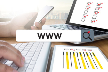 WWW Website Online Internet Web Page computer Browser Connection Network Concept to use www