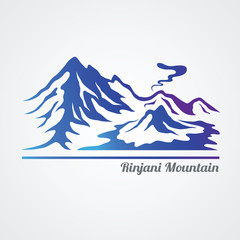 Rinjani mountain vector