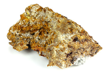 dignified gold from Zlate Hory (Czech Republic) isolated on white background