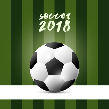 Soccer Cup Advertising. Sport Event Announcement. Place Your Text.Soccer field template. vector illustration.world cup 2018