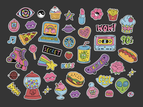 90S Stickers Images – Browse 564 Stock Photos, Vectors, and Video | Adobe  Stock