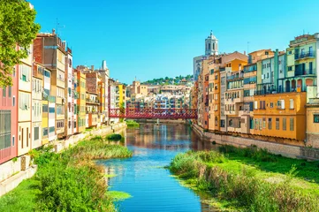 Foto op Canvas Colorful houses at river Onyar in Girona, Catalonia Spain © waku
