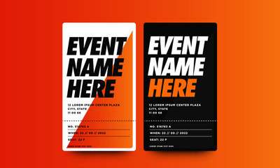 Event Ticket Template With Venue and Date Details