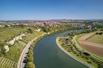 Der Neckar bei Ludwigsburg-Poppenweiler - obrazy, fototapety, plakaty