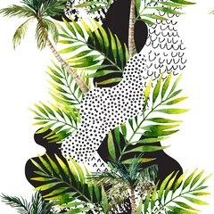 Zelfklevend Fotobehang Abstract summer tropical palm tree background © Tanya Syrytsyna