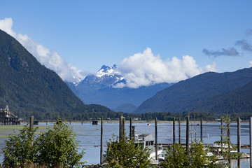 Inland seaport of Stewart, British Columbia, Canada at the head of the Portland Canal