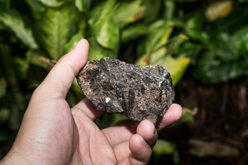 Pick a natural mineral stone, carbon stone